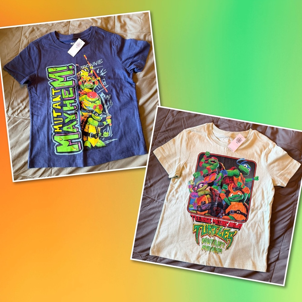Old Navy Boys Ninja Turtle T-shirts, Set of 2, Size XS (5) *NWT*